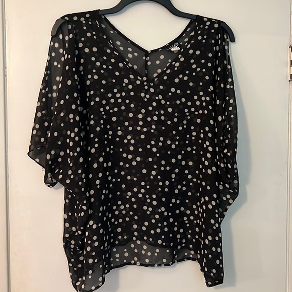 Alloy Sheer polka top blouse size xl - Picture 1 of 3